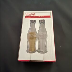 NWT Coca Cola Glass Salt and Pepper Shakers